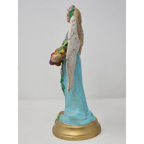 Beautiful Hand Painted Ceramic Angel With Fresh Vegetables And Flowers‎ - Picture 5 of 10